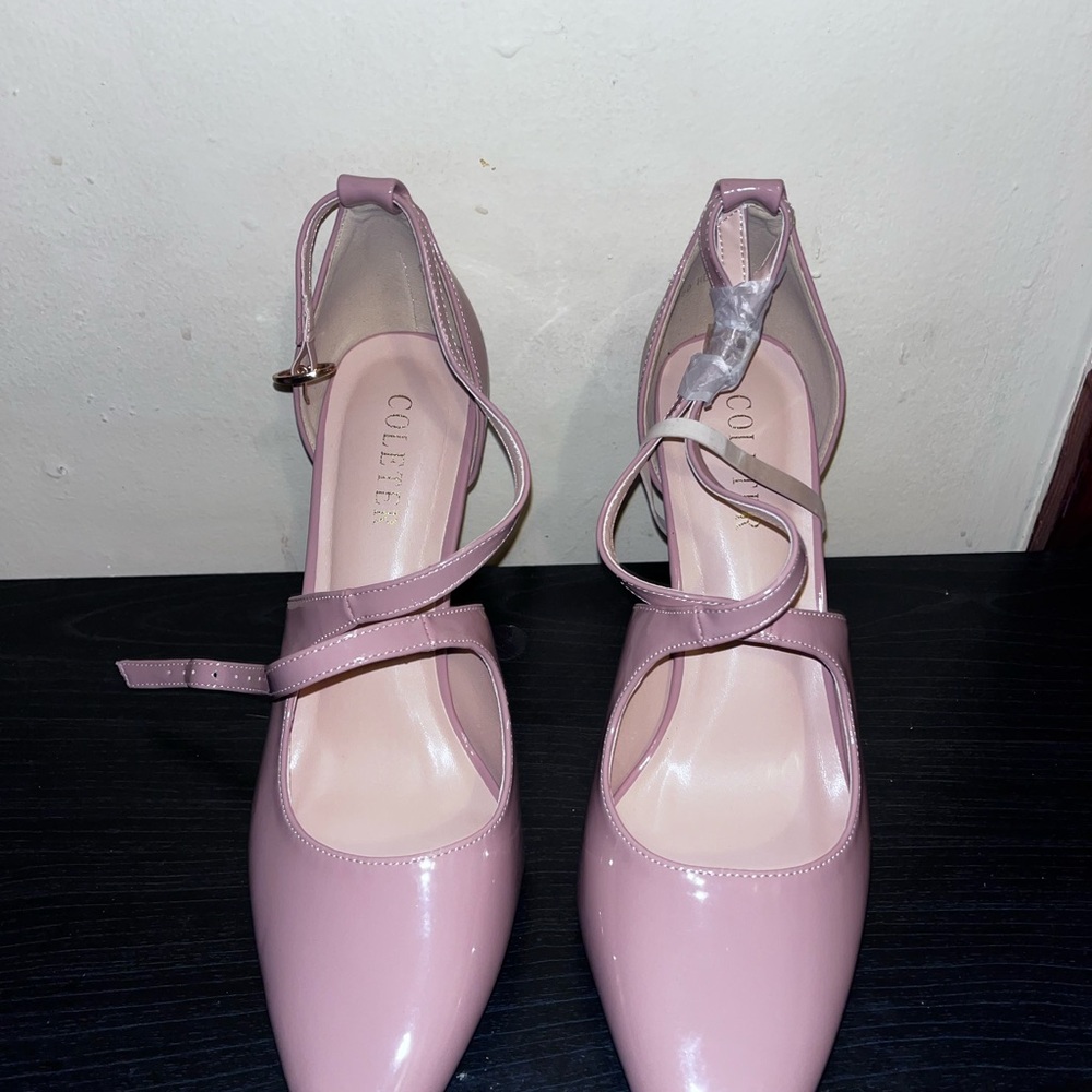 Elegant Mauve Heels with Ankle Strap